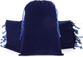 velvet gift bags, 7x10” large blue drawstring pouch, main product view