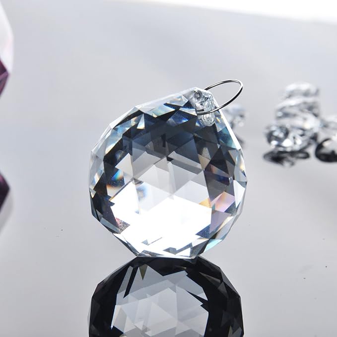 10pcs Crystal Ball Prism Sun Catcher Rainbow Maker Pendants 40mm Decorative Ball Paperweight for Table Decor, Wedding Party Centerpieces