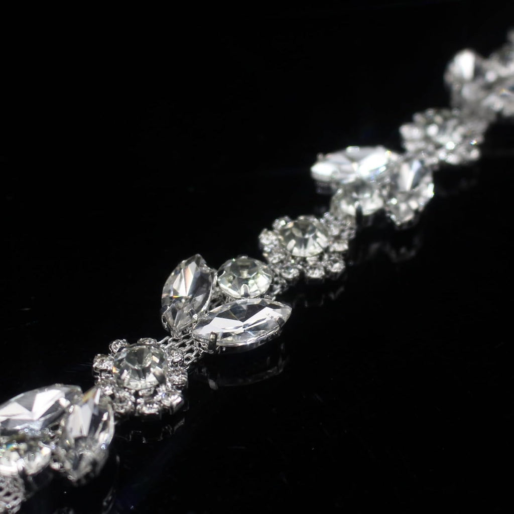3 yard rhinestone trim chain silver string crystal on a desk or shelf