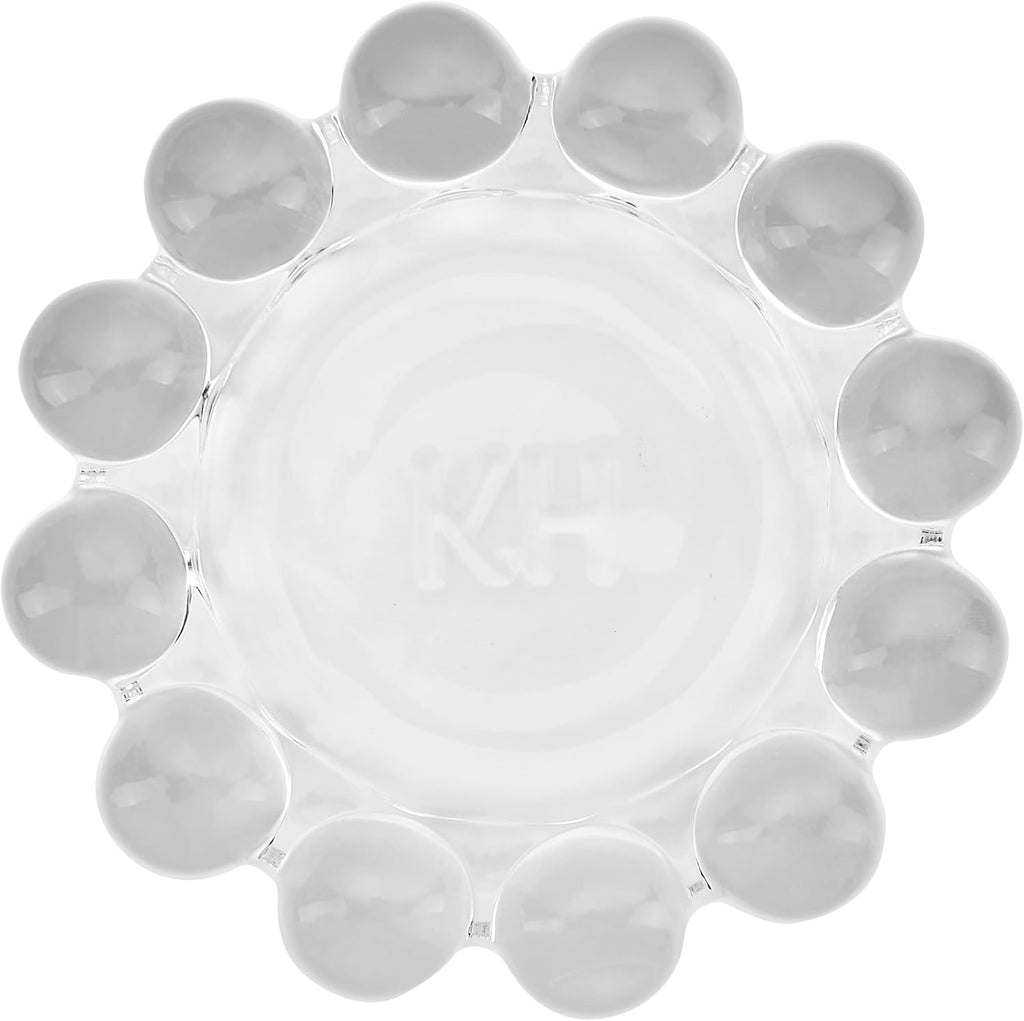 khtumeware Chic Clear Bubble Glass Candle Dish – Modern Clear Glass Candle Holder for Tealights & Diffusers, Decorative Tray for Home & Tabletop Decor（1 Pack）