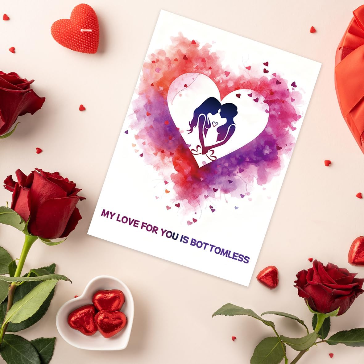 Romantic Valentines Day Card for Lesbian Wife, Same-Sex Couple Gift for Her from Wife