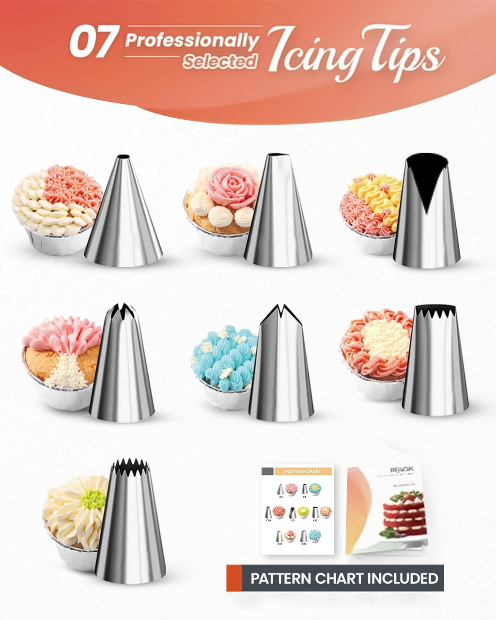 RFAQK 35PCs Cake Decorating Kit with Cake Turntable, Piping Bags and Tips | Turntable, 2 Spatula, 20 Icing Bags, 4 Scraper, 7 Piping Tips, Coupler