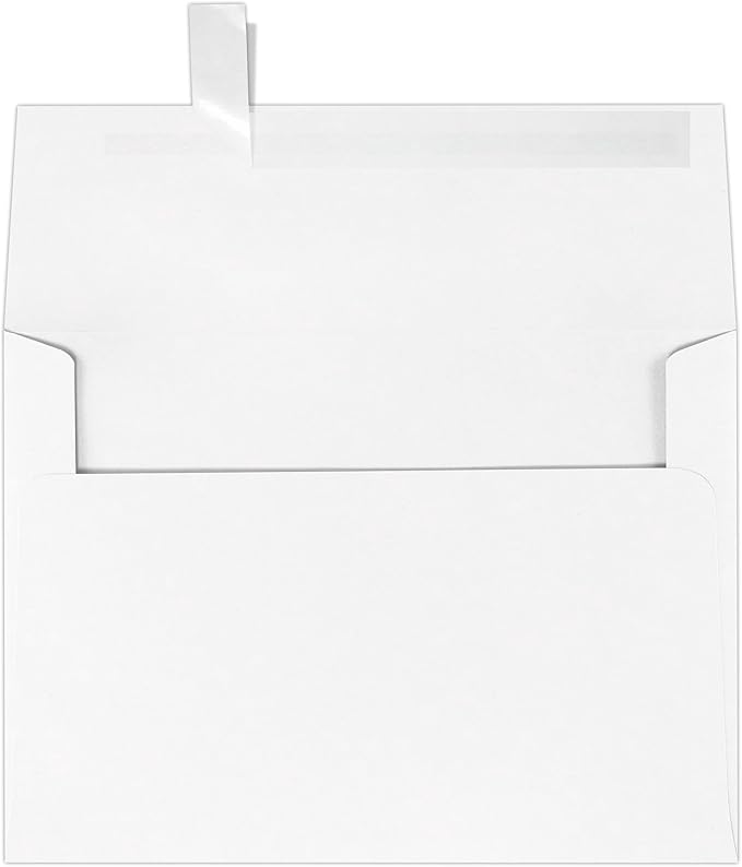 LUXPaper A7 Invitation Envelopes | Peel & Press | 5 1/4" x 7 1/4" | Brilliant White | 80lb. Text | 100% Cotton | 500 Qty