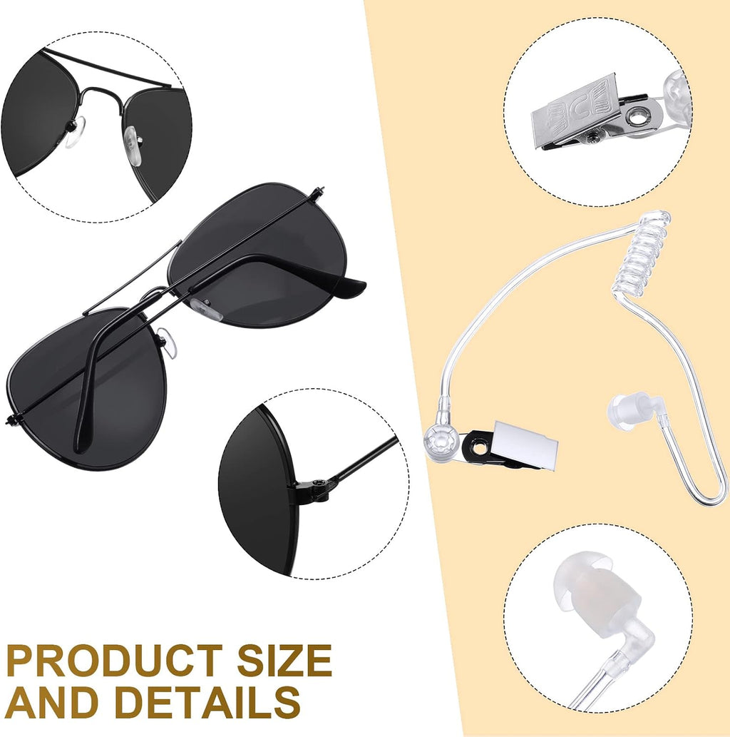 Gejoy Wedding Ring Security Box Bearer Suitcase with Earpiece Earplugs Headset and Sunglass Metal Ring Badge ID Card Holder