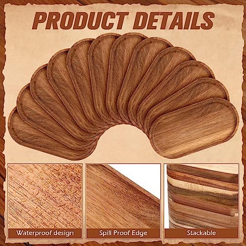 geetery 12 pcs acacia wooden serving trays 10, close-up detail