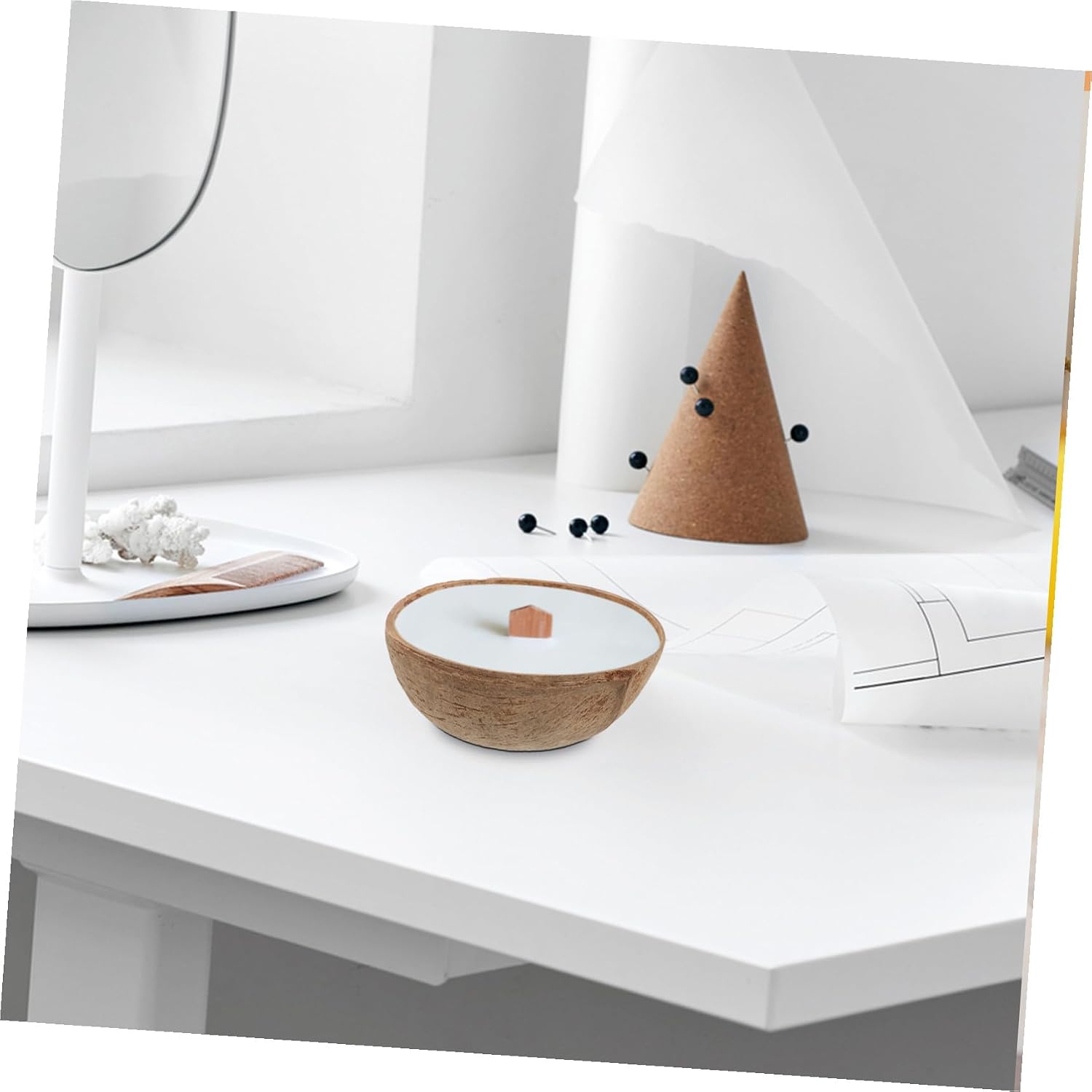 NUOBESTY Coconut Shell Aromatherapy Candle Cup Large Wax Bowl Candle Holders for Cozy Decor