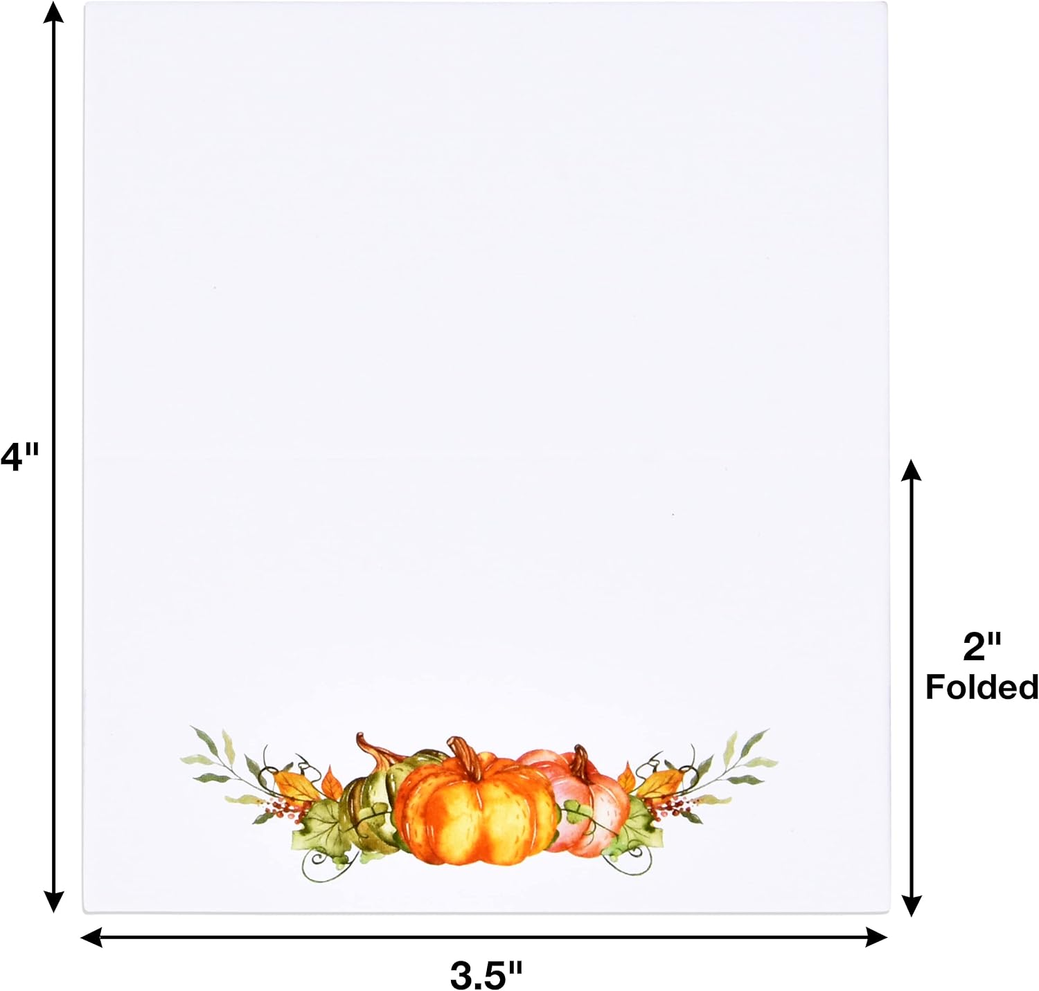 Gift Boutique 100 Pack Thanksgiving Place Cards with Pumpkins and Fall Leaves Folded Paper Name Cards for Dinner Table Setting Autumn Party Decorations