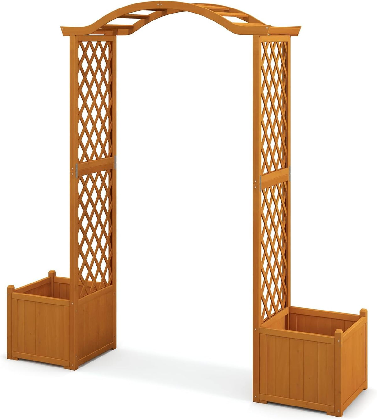 moccha wooden garden arbor with planter - outdoor shown in use