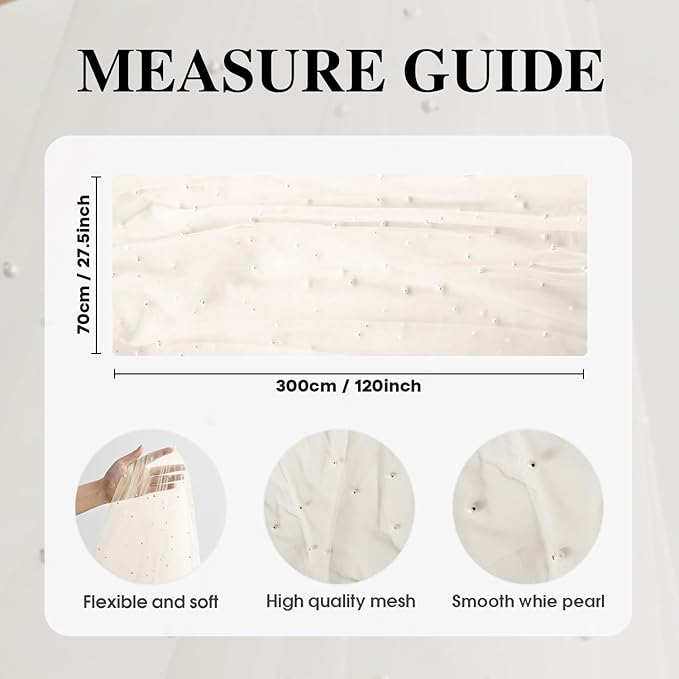 Artoid Mode 6PCS Pearl Beige Gauze Table Runner 120 Inch 10FT, Seasonal Sheer Dining Holiday Wedding Birthday Baby Shower Table Decor for Home Party