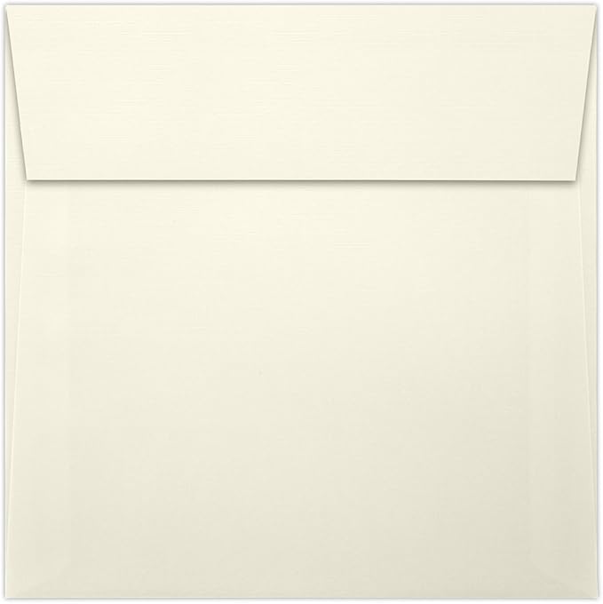 LUXPaper Square Invitation Envelopes | Peel & Press | 5" x 5" | Natural Linen | 80lb. Text | 50 Qty
