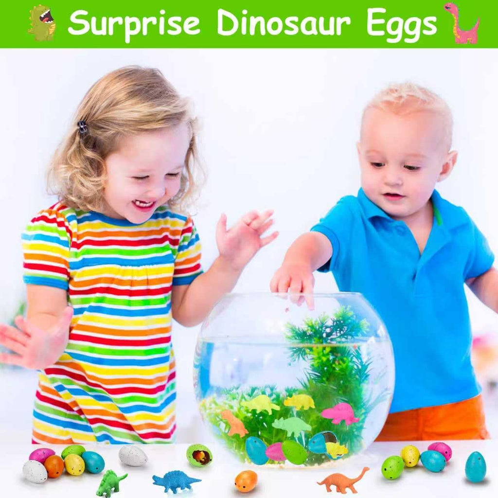 60PCS Small Hatching Dinosaur Eggs for Dinosaur Birthday Party Favors Goodie Bag Stuffers Classroom Carnival Prizes Bulk Non Candy Treats Pinata Fillers Novelty Grow in Water Dino Egg with Toys Inside