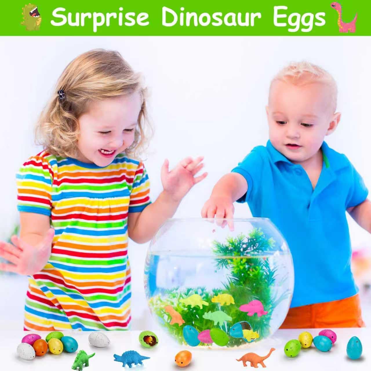 60PCS Small Hatching Dinosaur Eggs for Dinosaur Birthday Party Favors Goodie Bag Stuffers Classroom Carnival Prizes Bulk Non Candy Treats Pinata Fillers Novelty Grow in Water Dino Egg with Toys Inside