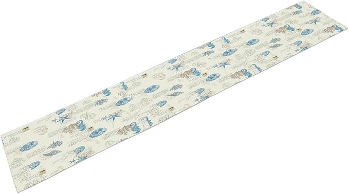 Starfish Table Runner,Vintage Nautical Seashell Tropical Beach Theme Coastal Ocean Sea Burlap for Hotel Indoors Outdoor Dining Room Kitchen Tablecloth, 13x36in