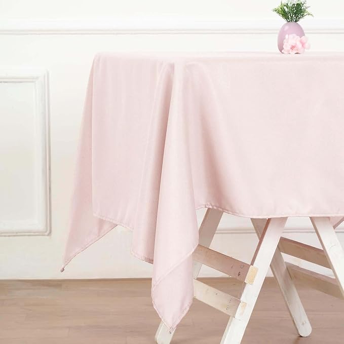 Efavormart 54x54 Blush Wholesale Linens Seamless Polyester Square Linen Tablecloth for Wedding Banquet Party Restaurant