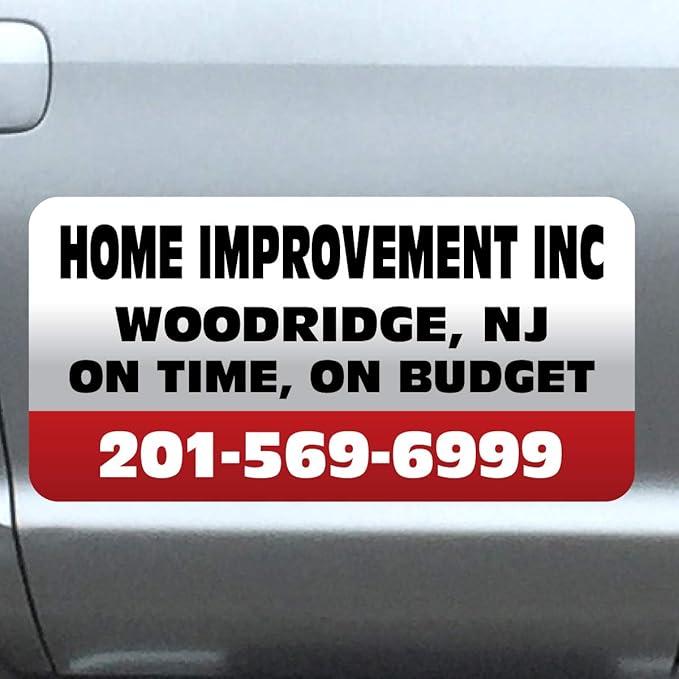 Car Magnet Signs Custom - 24"x12" (Set of 2), 30-mil Thickness with Rounded Corners (Red)