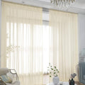 Window Light Yellow Sheer Curtains 72 Inches Long 2 Panels Sheer Curtain Basic Rod Pocket Panel for Bedroom Children Living Room Yard Kitchen (Light Yellow, 52" W x 72" L | 2 pcs)