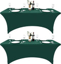 2-Pack 4ft Spandex Table Covers for Rectangular Folding Tables - Wrinkle Resistant Stretch Tight Table Cloths - Ultimate Fitted Table Protector for Parties, Banquet, and Wedding