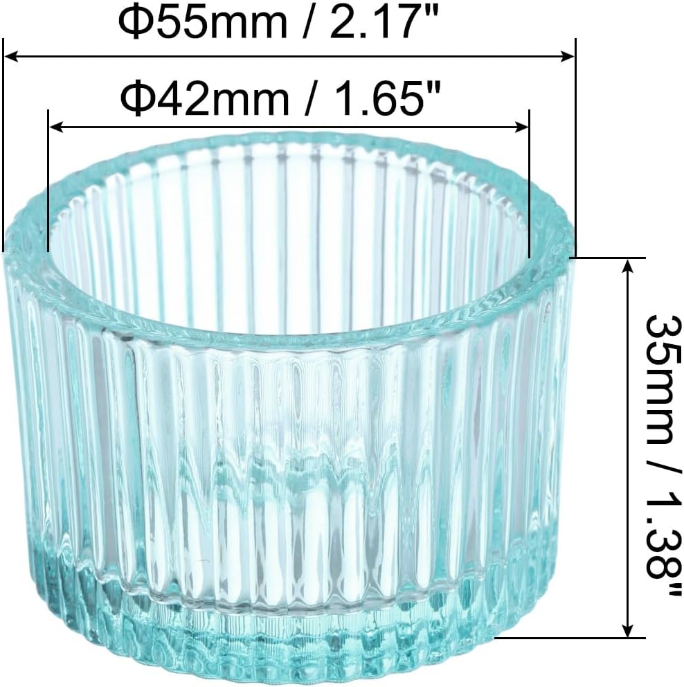 PATIKIL 4 Pcs Tealight Candle Holder, Tea Lights Candle Holder Glass Votive Candle Holders Glass Candle Holders for Table Centerpiece Decor Wedding Dinner Party, Blue