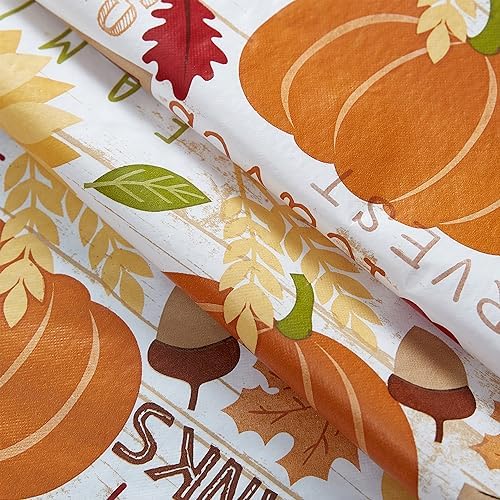 Newbridge Happy Thanksgiving Turkey 60x120 Inch Rectangle Vinyl Tablecloth