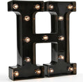 Light Up Black Alphabet Marquee Letters Sign LED Marquee Number Lights Sign for Night Light Home Bar Christmas Lamp Birthday Party Wedding Decoration H
