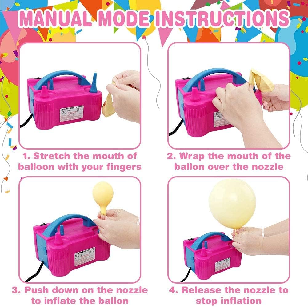 balloon arch kit and balloon pump electric, 12ft showing dimensions