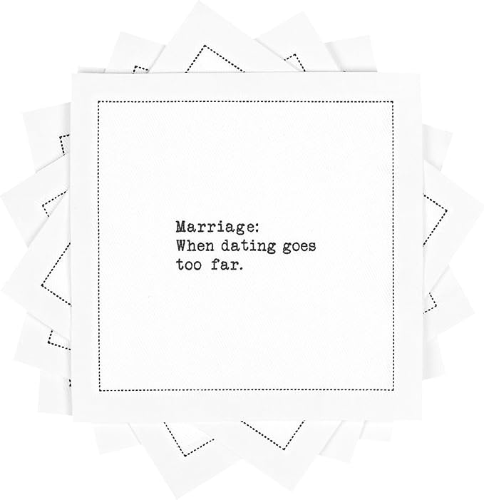 Five Star Napkins Marriage Quotes, White Cotton Cocktail Napkins, Beverage Napkins, Bar Napkins, Cloth Napkins, Party Napkins, Events, Holidays, Weddings, Birthdays, Disposable, 4.5" x 4.5"- (50x)