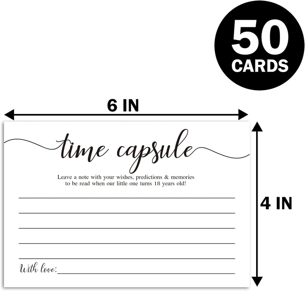 50 Time Capsule Cards for 1st Birthday or Baby Shower Game Activity,Advice and Wishes Cards,and Anniversary Card for Baby Shower Party Supplies.