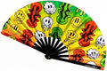Kandies World UV Reactive Custom Festival Folding Hand Fan - Unique Designs, Made of Bamboo, Clacking Sound, Lightweight - Perfect Rave and Festival Accessory!