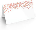 Printed Party Table Place Cards for All Occasions and Events, Set of 25 (Rose Gold)