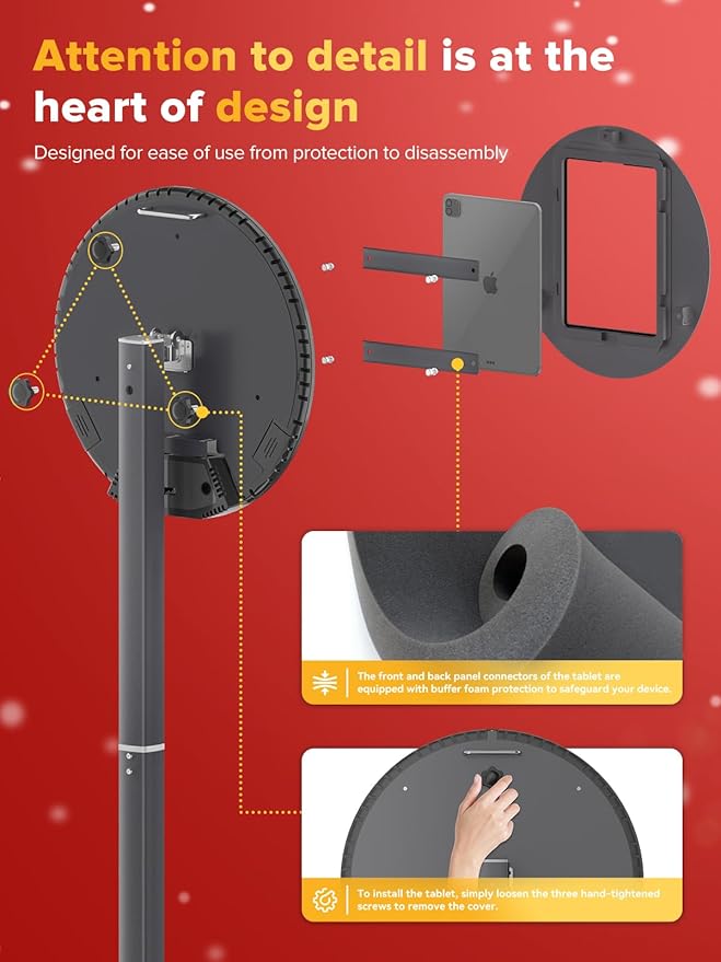 Photo Booth Machine,Portable Photo Booth Compatible Any Ipad,PhotoBooth Stand Shell with Cyratok Software,RGB Ring Light & Music Sync, Lightweight & Rolling Base Perfect for Parties,Wedding and Events