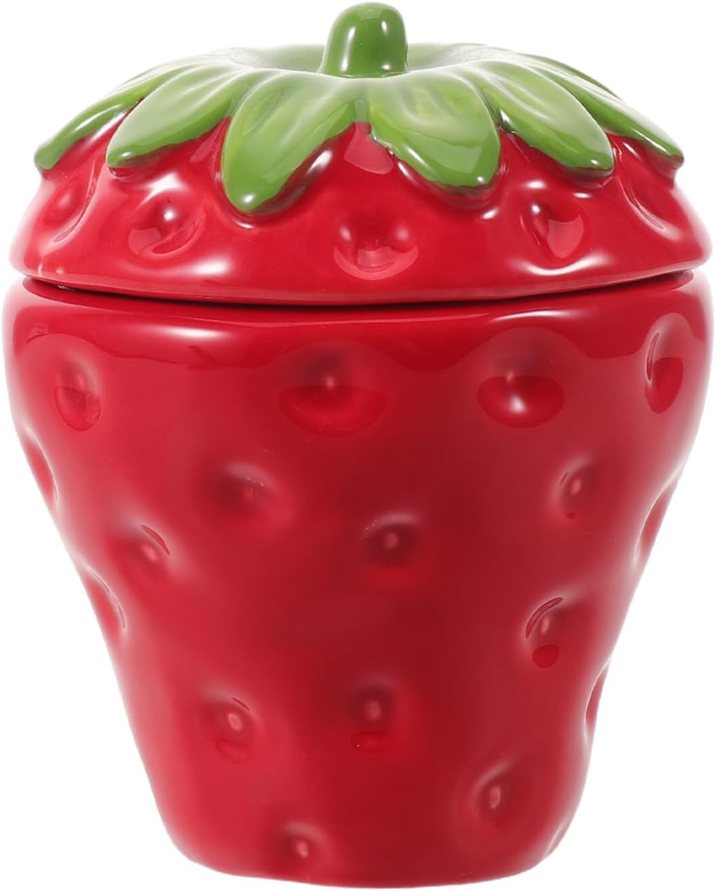 Strawberry Shaped Ceramic Candle Holder Cup Red Multipurpose Easy to Clean for Dinner and Everyday Stylish Decoration