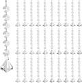 50 Pack Hanging Crystals - Clear Acrylic Prisms Pendant Ornaments for Christmas Tree, Centerpieces, Chandelier, Window & Home Decor, Ideal for Weddings, Parties Decorations (Diamond)