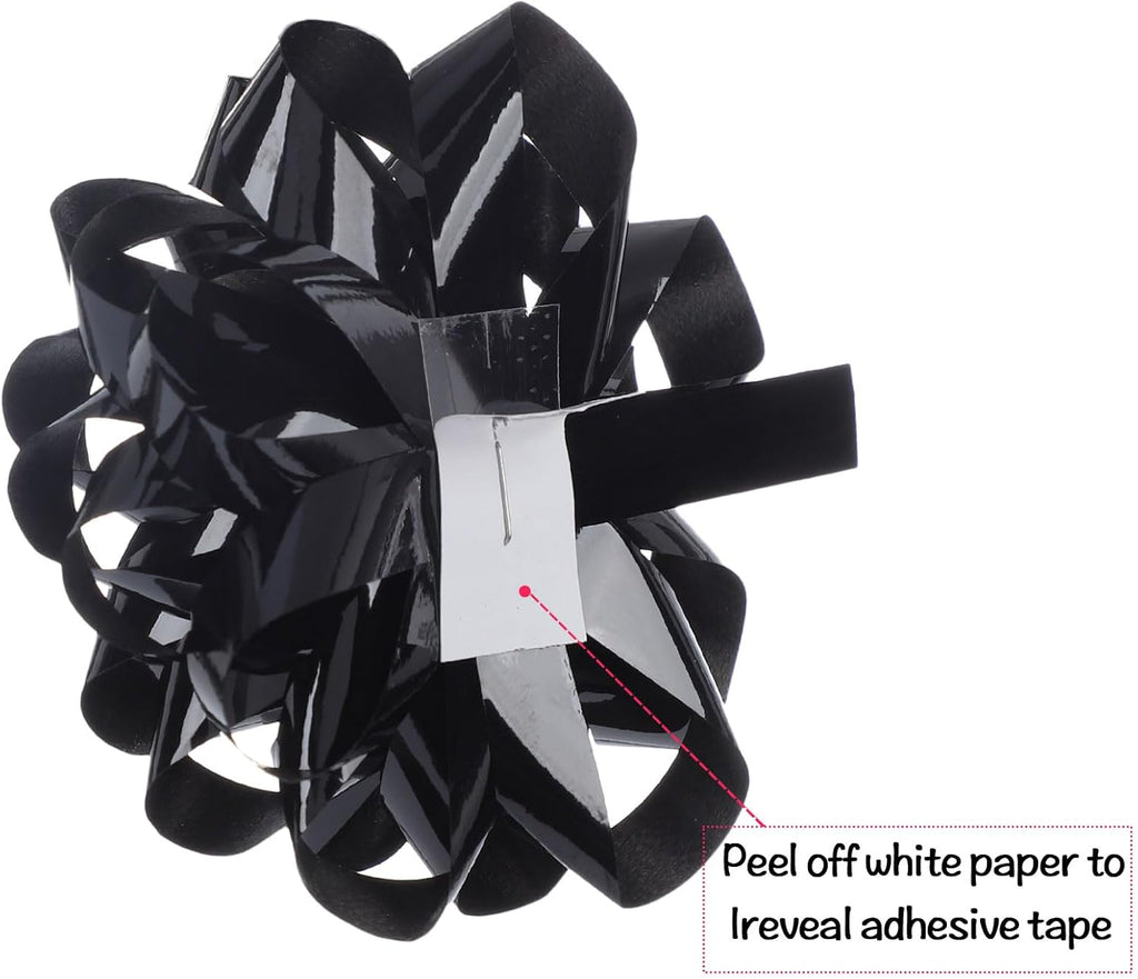 25 Pcs Gift Bows Assortment - 3 Size Gift Bowsand 1 Crimped Curling Ribbons, Perfect for Christmas, Holiday，Birthdays, Weddings, Baby/Bridal Showers, Party (Black)