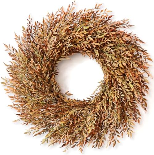 26" artificial fall nandina wreath for front door, main product view