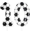 Soccer Birthday Candles 10th Soccer Themed Birthday Party Decorations, Football Birthday Cake Candles for Boys Girls Kids Sport-Theme Party Supplies