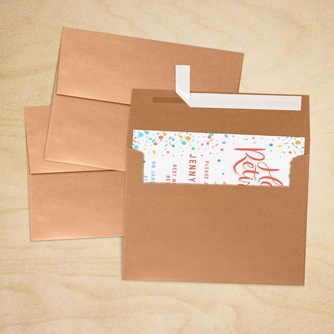 LUXPaper A7 Invitation Envelopes | Peel & Press | 5 1/4" x 7 1/4" | Copper Metallic | 80lb. Text | 500 Qty