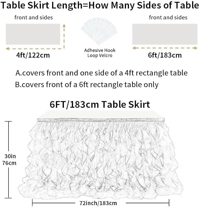 Luxury Organza Mesh Table Skirt Draping Floating Romance - Perfect for Bridal Showers, Birthday Weddings - Clear Flowing Decoration for a Wonderful Main Cake Table (Champagne-6ft, 72" L×30" H)