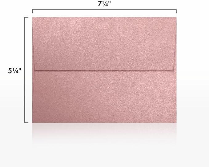 LUXPaper A7 Invitation Envelopes | Peel & Press | 5 1/4" x 7 1/4" | Misty Rose Metallic - Sirio Pearl | 84lb. Text | 250 Qty