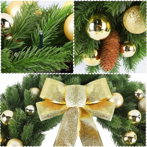 hausse 21" lighted christmas wreath with metal hanger showing dimensions