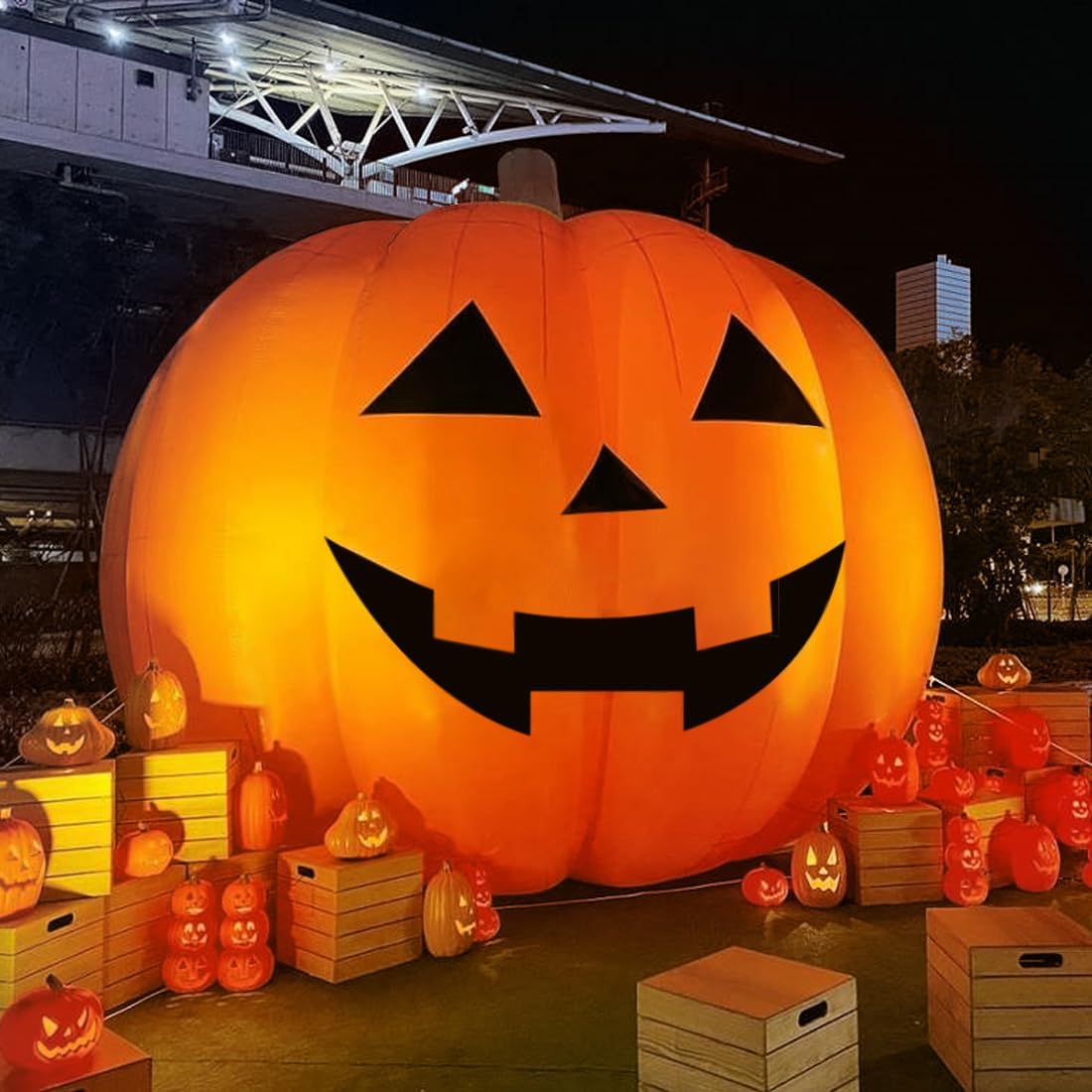 giant 26ft halloween inflatables pumpkin decorations, blow up, main product view