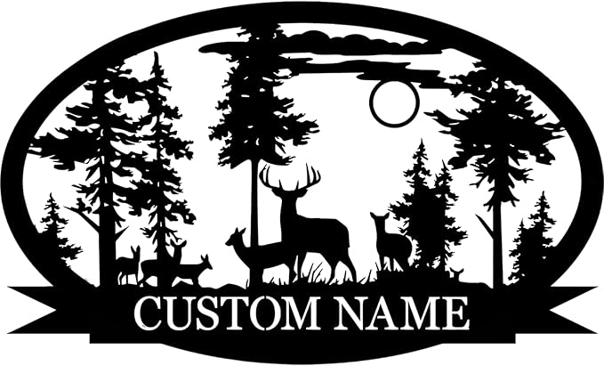 Personalized Deer Metal Cabin Sign | Custom Metal Sign | Personalized Camping Signs | Deer Hunter Gift | Custom Signs Outdoor Metal | Custom Family Name Sign | Cabin Decor | Porch Sign