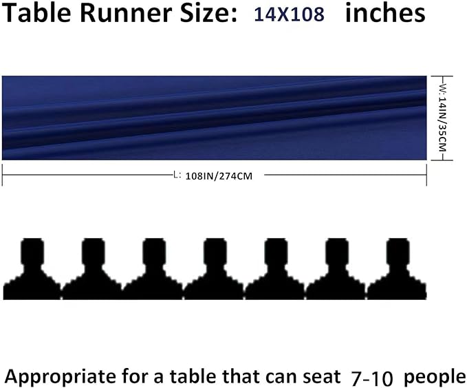 6Pack 9ft Chiffon Table Runner 14x108 Inch Sheer Romantic Table Runner for Wedding Birthday Party Bridal Shower Outdoor Decoration-Royal Blue