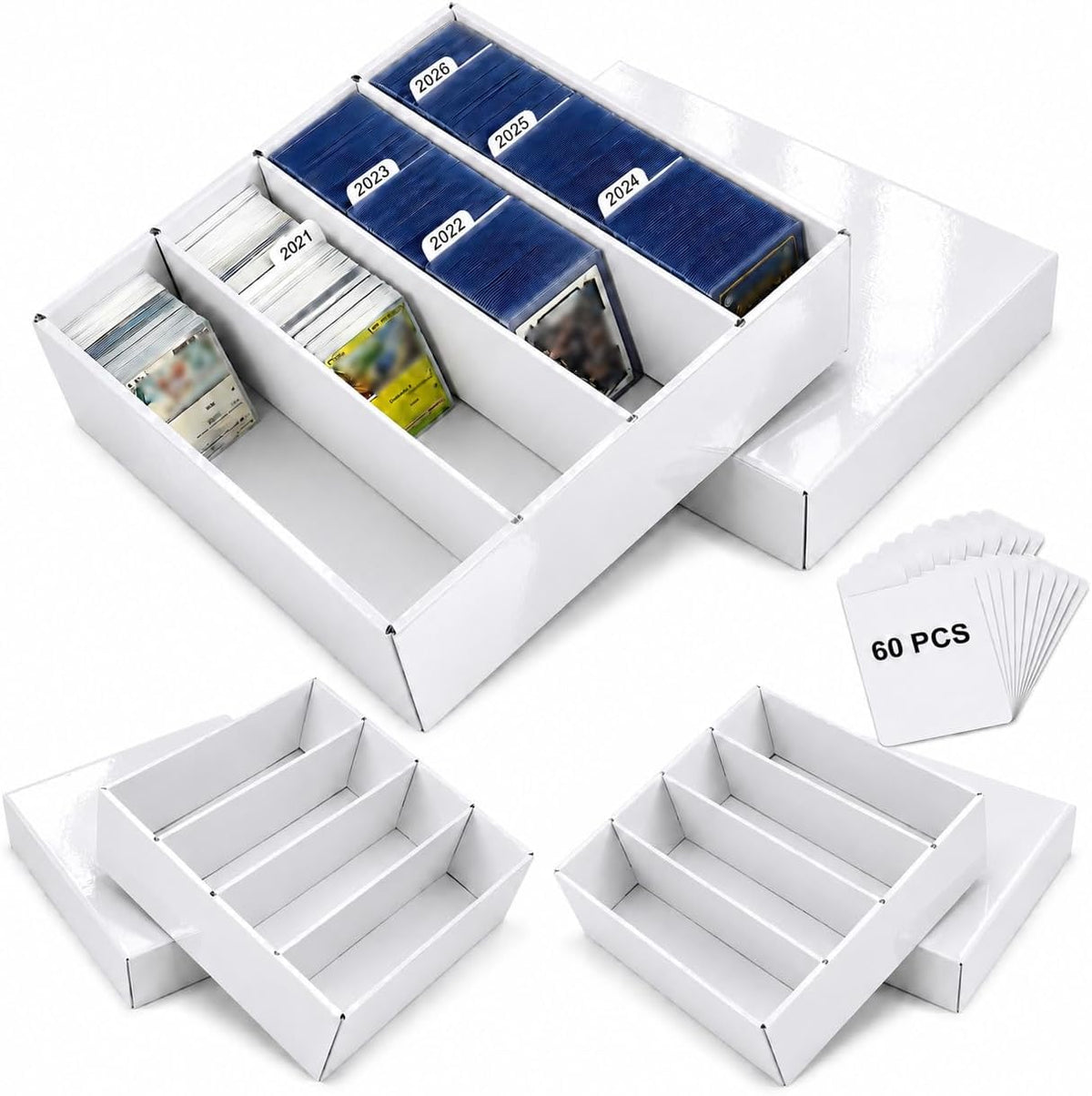 4 row toploader trading card storage box with, main product view