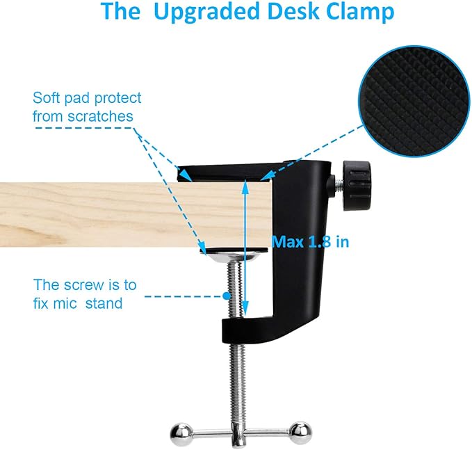 Wave 1 Microphone Stand, Professional Mic Boom Arm Stand Compatible with Elgato Wave 1 USB Condenser Microphone by SUNMON
