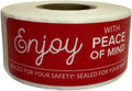 Angel's Peel Lounge Tamper Proof Stickers Roll — Tamper Evident Stickers for Takeout Containers, Drink Lids, Delivery Bags, Writable Self Adhesive Seal Tape Labels for Security - 1x3in 250-COUNTS, RED
