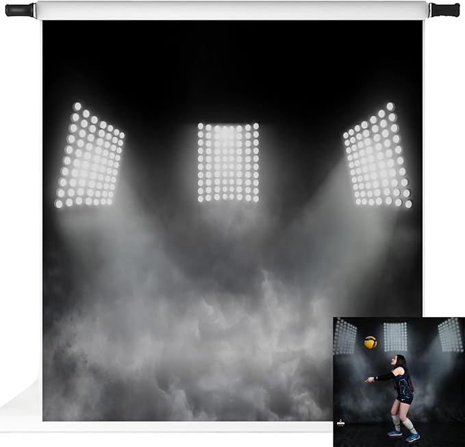 Kate 10x10ft Sports Stadium Photography Background Artistic Backdrop for Portrait Smoky Grey Spotlight Photo Background