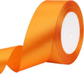 Orange Solid Satin Ribbon 1-1/2 Inch 25 Yards Solid Polyester Fabric Ribbon for Gift Wrapping Wedding Christmas Baby Shower Birthday Party Decoration Handmade Immortal Flower Craft