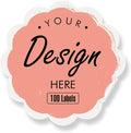 Custom Stickers Personalized Labels - Customized Stickers with Any Design Image Logo Text,Custom Thank You Label Stickers,Custom Stickers for Business Logo,100 Labels (Scalloped,2.5"x2.5")