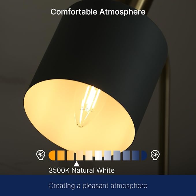 FLSNT 60W Equivalent LED Chandelier Light Bulbs, Dimmable LED B11 E12 Candelabra Base Bulbs, 3500K Natural White, 550LM, 12 Pack UL,CA65 Listed.