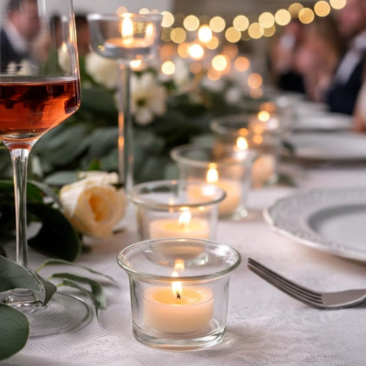 Letine 36-Pack Clear Glass Tealight Candle Holders - Thick Sturdy Votive/Tealight Holders Bulk for Wedding, Party, Home Decor | Perfect Replacement for Wall Sconces, Candelabras & Fireplace Screens